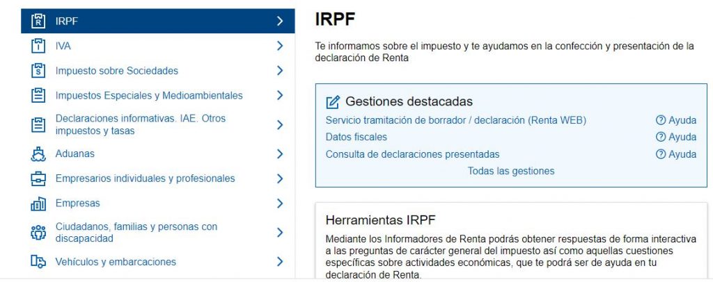 irpf agencia tributaria 